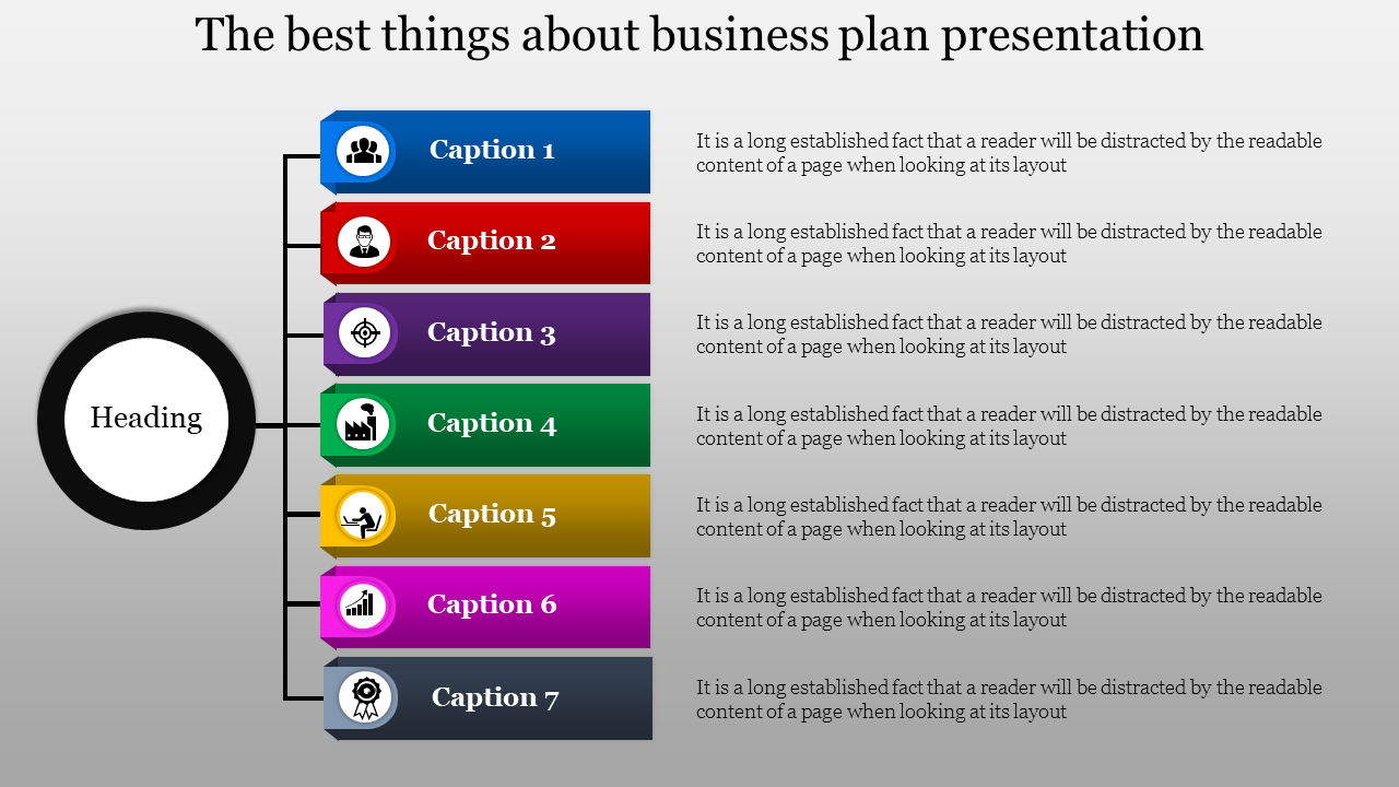 Seven Steps Business Plan Presentation Template Slide